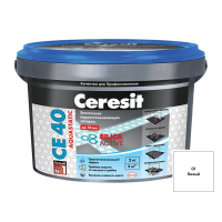 Затирка  Ceresit CE40 водоотталкивающая противогрибковая, белый №01 (2 кг)