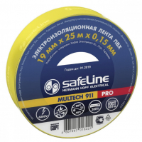Изолента Safeline 19 мм 20 м, желтая