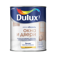 Краска Dulux Окна и двери полуматовая белая, база ВW (0,75 л)