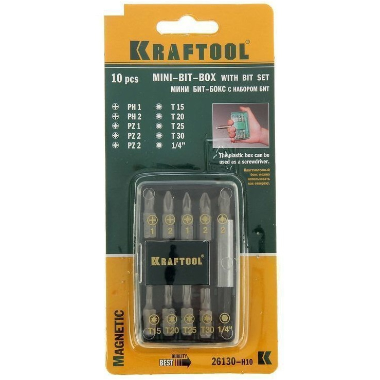 Мини бит. Набор бит Kraftool 26060-h10. Набор бит Kraftool 