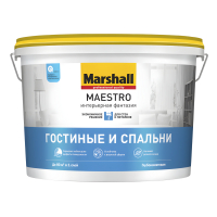 Краска Marshall Maestro Гостиные и спальни моющаяся белая, база BW (2,5 л)