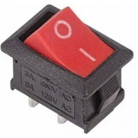 Выключатель клавишный Mini, красный, 6А 250В, Rexant (36-2111)