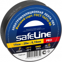 Изолента Safeline 19 мм 20 м, черная 
