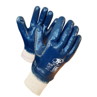 Перчатки синие обливные, кислотоупорные (Манжета)