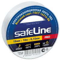 Изолента 15 мм белая, Safeline (10 м)