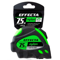 Рулетка Effecta Nylon 7,5м х 25мм, автостоп, с магнитом
