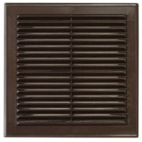 Решетка вентиляционная 210х210 мм с сеткой коричневая