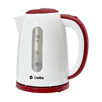 Чайник электрический Delta DL-1106, 1,7 л, белый с бордовым