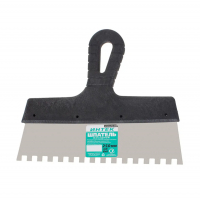 Шпатель фасадный Интек зубчатый 250 мм нержавеющий, зубец 8х8 мм (10103-250-008) Шпатель фасадный Интек зубчатый 250 мм нержавеющий, зубец 8х8 мм (10103-250-008)