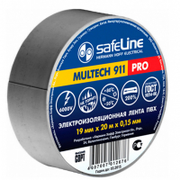Изолента Safeline 19 мм 20 м, серо-стальная