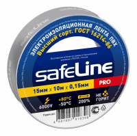 Изолента 15 мм серо-стальной, Safeline (10 м)
