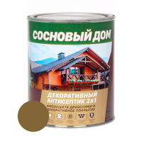 Состав декоративно-защитный Сосновый дом для древесины, ореховое дерево 0,8 л