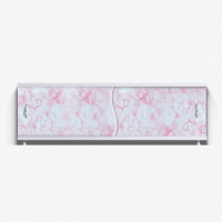 Экран для ванны 1,5 м "Премьер" с алюминиевой рамой Нежно-розовый мрамор