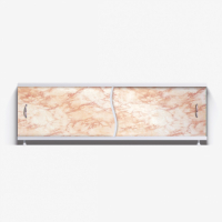 Экран для ванны 1,5 м "Премьер" с алюминиевой рамой Светло-коричневый мрамор