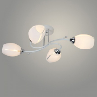Люстра 4 плафона XA1396А/4 WH+CR белый/хром