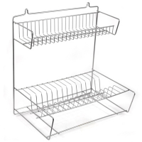 Сушилка для посуды двухъярусная настенная 41х29х39,5 см оцинкованная