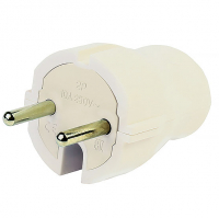 Вилка прямая 10А 250В Smartbuy белая