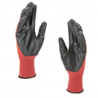 Перчатки полиэфирные с черным нитриловым покрытием L, Stels
