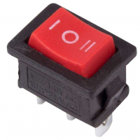 Выключатель клавишный красный 6А(3с) 250В с нейтралью Rexant (36-2144)
