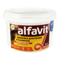Обмазка для печей и каминов белая, Alfavit (3 кг)