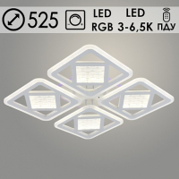 Светильник светодиодный LI08436B/4 PR WT 88+10Вт 3000-6500K белый с ПДУ
