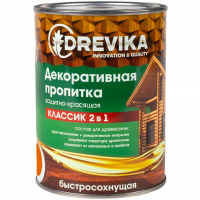 Пропитка DREVIKA декоративная Классик 2 в 1, рябина (0,75 л)