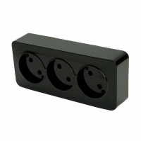 Розетка Stekker София 3-местная б/з открытой установки, черный (MSТ10-13-02)