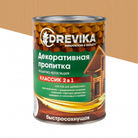 Пропитка DREVIKA декоративная Классик 2 в 1, калужница (0,75 л)
