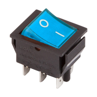 Выключатель клавишный синий с подсветкой 15А 250В, Rexant (36-2351)