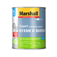 Краска Marshall Export кухни и ванные латексная, матовая белая, база BC (0,9 л)