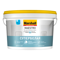 Краска Marshall Maestro Супербелая для потолка глубокоматовая белая (9,0 л)