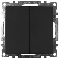 Выключатель Катрин 2-клавишный скрытой установки, черный (без рамки)