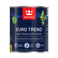 Краска Tikkurila Euro Trend Интерьерная для обоев и стен матовая белая, база BW (0,9 л)
