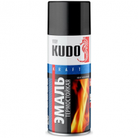 Эмаль аэрозольная KU-5002 термостойкая черная, Kudo (520 мл)