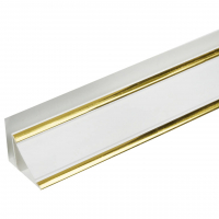 Плинтус потолочный для панелей ПВХ, белый/золото (3,0 м)