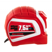 Рулетка Монтажник 7,5 м х 25 мм двусторонняя, с автостопом и магнитом (603725)