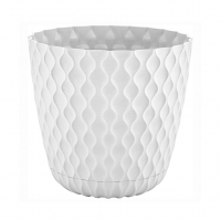 Горшок для цветов InGreen Wave 0,65 л с поддоном, белоснежный жасмин