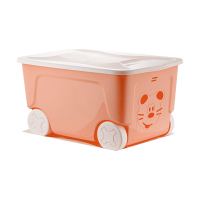 Ящик для игрушек 50 л на колесах Lalababy, персиковая карамель