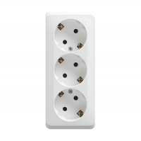 Розетка Schneider Electric Этюд 3-местная с/з открытой установки, белая (SCPA16-011B)