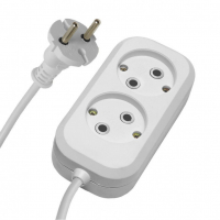 Удлинитель Stekker Home 2 гнезда 2 м без заземления, белый (У10-428)