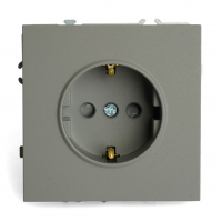 Розетка Stekker Эмили 1-местная с/з скрытой установки без рамки, платиново-серый (RST16-5110-10)