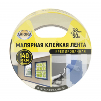 Лента малярная Aviora крепированная клейкая 38 мм х 50 м (304-009)