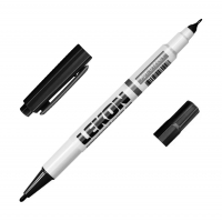 Маркер перманентный Lekon Duo двухсторонний, черный (012281)