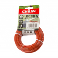 Леска для триммера Силач 2,4 мм х 15 м квадрат с сердечником (023927)