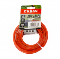 Леска для триммера Силач 3 мм х 15 м квадрат с сердечником (023932)