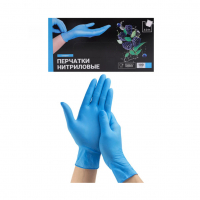 Перчатки хозяйственные нитриловые стандарт голубые XL (100 шт)