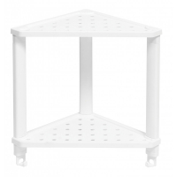 Полка для ванной VIOLET VIKEA 2-х ярусная угловая пластиковая, белая