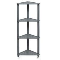 Полка для ванной VIOLET VIKEA 4-х ярусная угловая пластиковая, серая