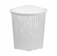 Корзина для белья Violet Ротанг 60 л угловая, белая