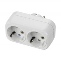 Разветвитель TDM 2 гнезда с/з 16А плоский (SQ1806-0026)